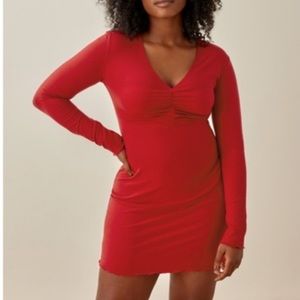 Reformation Jeans Jennie Dress - Lipstick